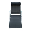 Sdraio Prendisole Relax Reclinabile Pieghevole in Metallo 137x63.5x100.5 cm Nero 