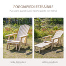Lettino Prendisole Adirondack in Legno da Giardino con Poggiapiedi 