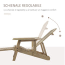 Lettino Prendisole Adirondack in Legno da Giardino con Poggiapiedi 
