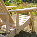 Lettino Prendisole Adirondack in Legno da Giardino con Poggiapiedi 