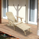 Lettino Prendisole Adirondack in Legno da Giardino con Poggiapiedi 