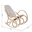 Poltrona a Dondolo in Legno Stile Classico Crema 