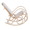 Poltrona a Dondolo in Legno Stile Classico Crema 