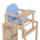 Seggiolone Multifunzione per Bambini in Legno di Pino Azzurro 50x44x88 cm 