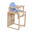 Seggiolone Multifunzione per Bambini in Legno di Pino Azzurro 50x44x88 cm 