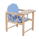Seggiolone Multifunzione per Bambini in Legno di Pino Azzurro 50x44x88 cm 