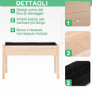 Orto Urbano Pensile in Legno con Fodera in Tessuto 122.5x56.5x76 cm 