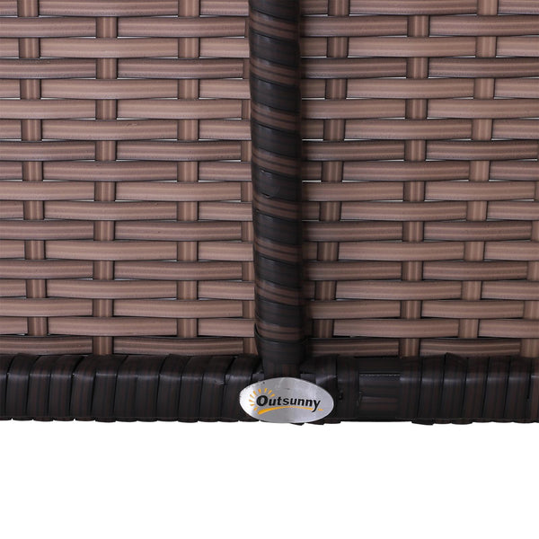 sconto Set Salotto da Giardino in Rattan Sintetico Divano con Tetto e Tavolino Marrone e Bianco