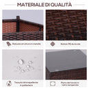 Set Salotto da Giardino in Rattan Sintetico 2 Poltrone e Tavolino Marrone 