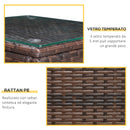 Set Salotto da Giardino in Rattan Sintetico 2 Divani e Tavolino Marrone 