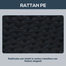 Set Salotto da Giardino in Rattan Sintetico 4 Poltrone e Tavolino Nero 