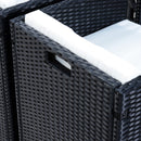 Set Salotto da Giardino in Rattan Sintetico 4 Poltrone e Tavolino Nero 