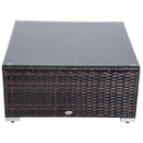 Set Salotto da Giardino in Rattan Sintetico 4 Poltrone Pouf e Tavolino Marrone 