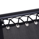 Set 2 Sedie a Sdraio e Tavolino da Giardino Regolabili Pieghevoli Tessuto di Textilene Nero 