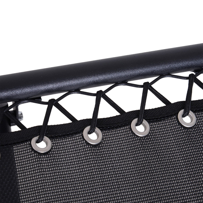 Set 2 Sedie a Sdraio e Tavolino da Giardino Regolabili Pieghevoli Tessuto di Textilene Nero 