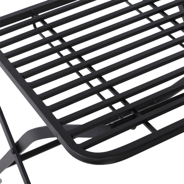 prezzo Set Tavolino e 2 Sedie da giardino pieghevoli in metallo Nero