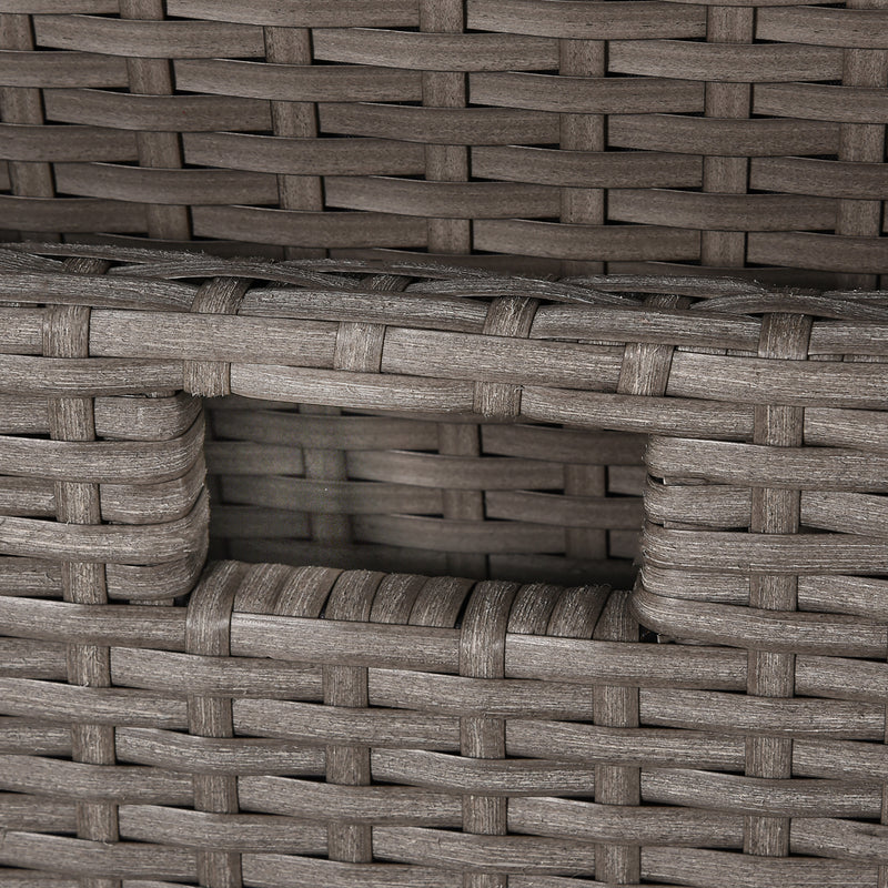 Set Tavolo e 4 Sedie da giardino in Rattan Sintetico e Acciaio con 4 Poggiapiedi Grigio 