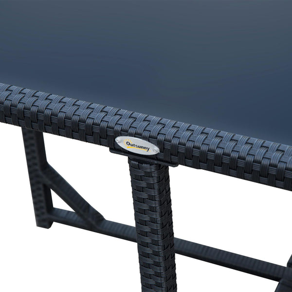 sconto Set Tavolo e 6 Sedie da giardino in Ferro e Rattan Sintetico 4 Poggiapiedi e Cuscini Nero