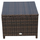 Set Tavolo e 4 Sedie da giardino in Alluminio e Rattan Sintetico 4 Poggiapiedi e Cuscini Marrone 