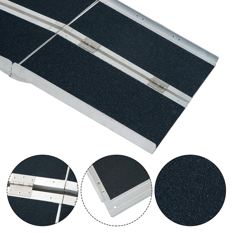 Rampa per Sedia a Rotelle in Alluminio Ripiegabile a Valigia 61x36x16 cm 