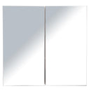 Specchiera da Bagno 2 ante e 3 Ripiani in Legno Rovere 63x60x13.5 cm 