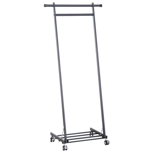 online Stander Appendiabiti con Ripiano in Metallo Nero 68x41x155 cm