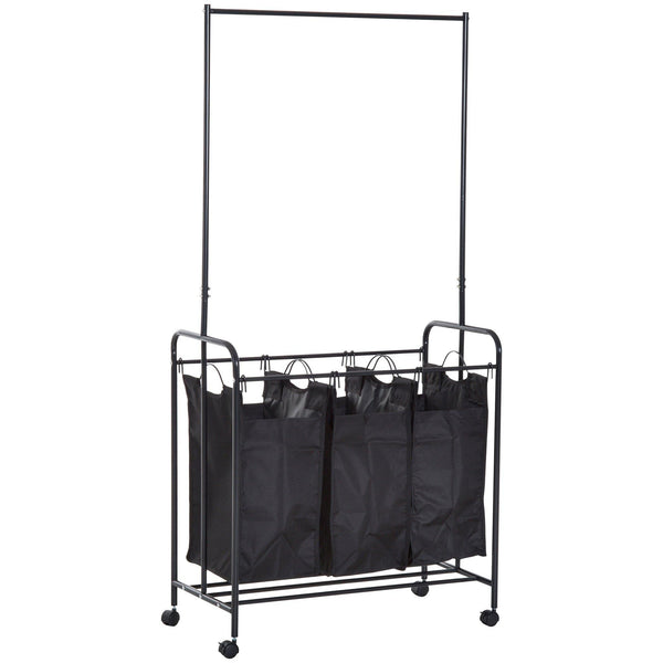 Stender Appendiabiti con Carrello Lavanderia Nero 84x41x172 cm online