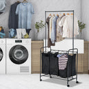 Stender Appendiabiti con Carrello Lavanderia Nero 84x41x172 cm 