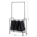 Stender Appendiabiti con Carrello Lavanderia Nero 84x41x172 cm 