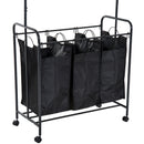 Stender Appendiabiti con Carrello Lavanderia Nero 84x41x172 cm 