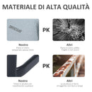 Tavolino da Giardino in Metallo con Piano in Vetro Temperato Nero 68.5x68.5x84 cm 