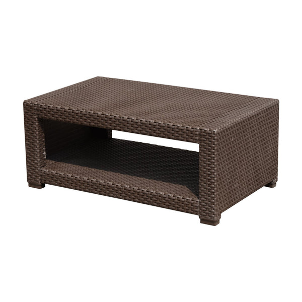 acquista Tavolino da Giardino in Rattan Sintetico Marrone 93x56x38.5 cm