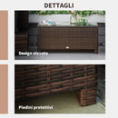 Tavolino da Giardino in Rattan Sintetico con Piano in Vetro Temperato Marrone 85x50x39 cm 