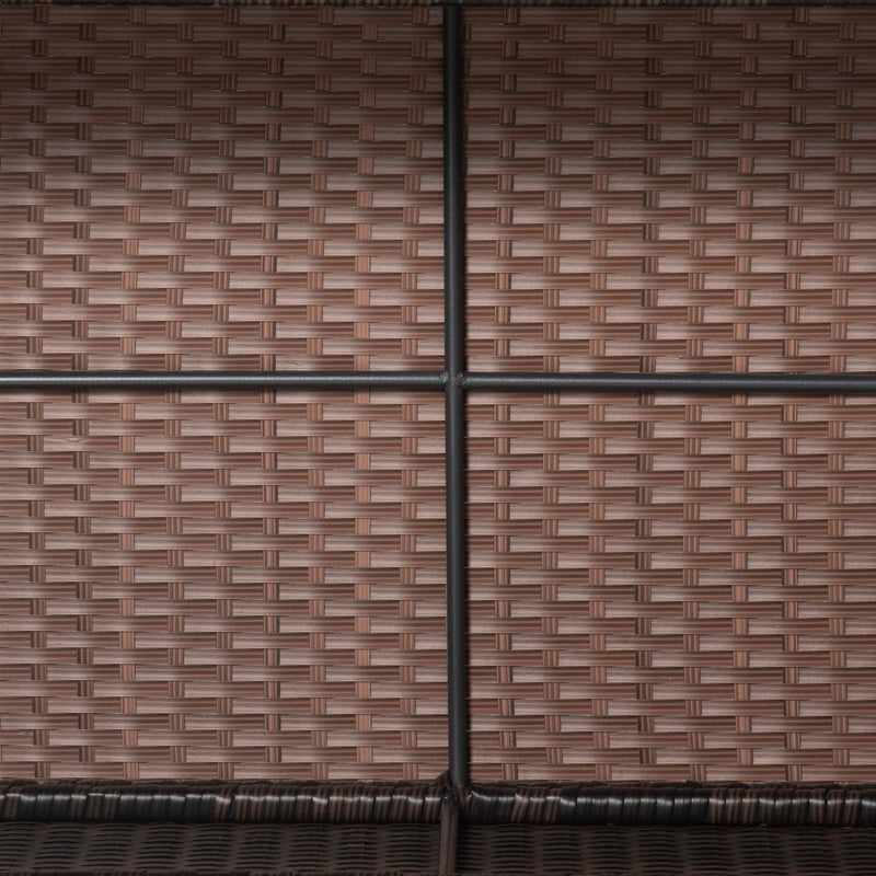 Tavolino da Giardino in Rattan Sintetico con Piano in Vetro Temperato Marrone 85x50x39 cm 