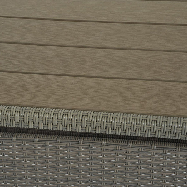 Tavolo da Giardino in Rattan Sintetico Grigio 150x85x74 cm online