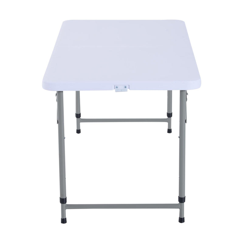 Tavolo da Campeggio Picnic Richiudibile a Valigetta in Polietilene Bianco 122x61x59/74 cm 