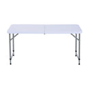 Tavolo da Campeggio Picnic Richiudibile a Valigetta in Polietilene Bianco 122x61x59/74 cm 