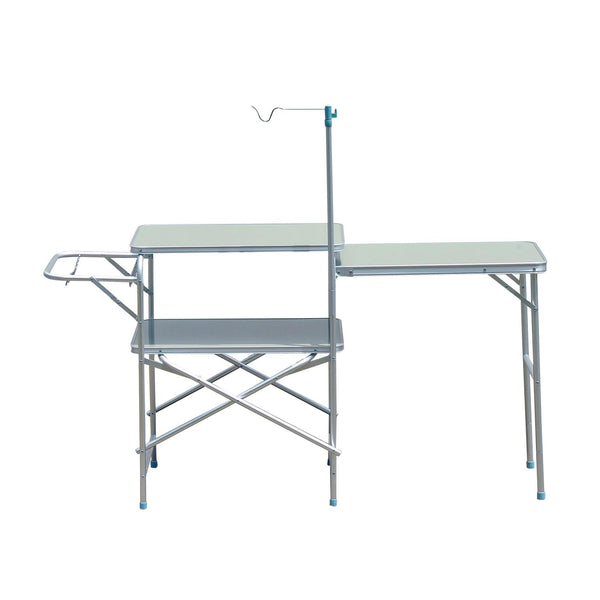 prezzo Tavolino da Campeggio Picnic Pieghevole in Alluminio 154.5x40.5x82 cm