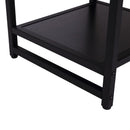 Tavolino Basso Stile Industriale in Legno e Metallo Nero 38x38x45.7 cm 