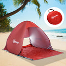 Tenda da Spiaggia Campeggio Impermeabile Apertura Pop-Up 150x200x115 cm Rosso 