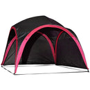 Tenda da Spiaggia Campeggio Protezione Raggi UV Nera e Rossa 3.3x3.3x2.55 cm 