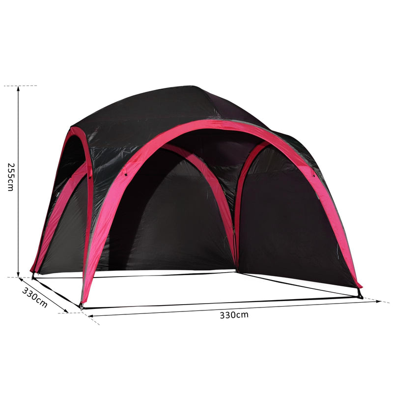 Tenda da Spiaggia Campeggio Protezione Raggi UV Nera e Rossa 3.3x3.3x2.55 cm 