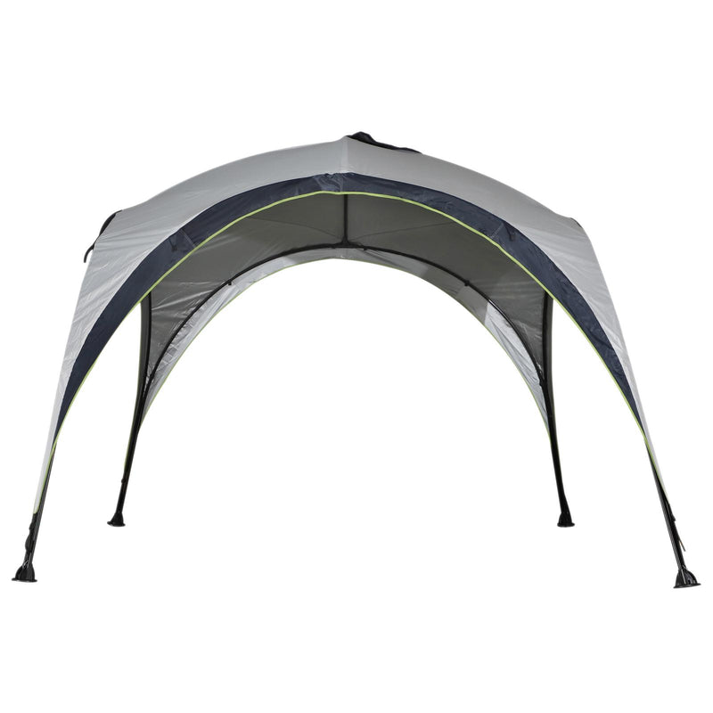 Tenda da Campeggio 3x3m Gazebo da Giardino con Corde e Picchetti in Poliestere Bianco e Blue 