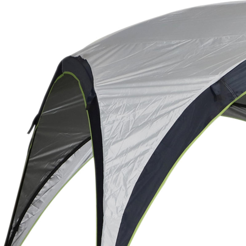 Tenda da Campeggio 3x3m Gazebo da Giardino con Corde e Picchetti in Poliestere Bianco e Blue 