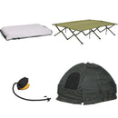 Tenda da Campeggio a 2 Posti con Materasso Gonfiabile e Borsa in Polietilene Verde Scuro 193x136x136 cm 