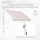 Tenda da Sole Avvolgibile 3x1.5m Autoportante Beige 
