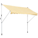 Tenda da Sole a Muro con Pali di Supporto 3x1.5m Bianco e Giallo 