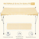 Tenda da Sole a Muro con Pali di Supporto 3x1.5m Bianco e Giallo 