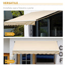 Tenda da Sole Avvolgibile a Parete 3x2.5m in Alluminio Beige 