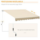 Tenda da Sole Avvolgibile a Parete 3x2.5m in Alluminio Beige 